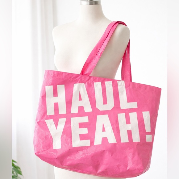 PINK Victoria's Secret Handbags - Y2K Victoria’s Secret Pink Tote Bag with Bold White Text
